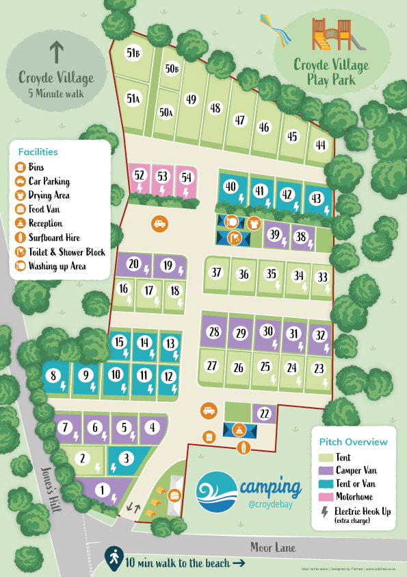 Holiday Park Map Camping Croyde
